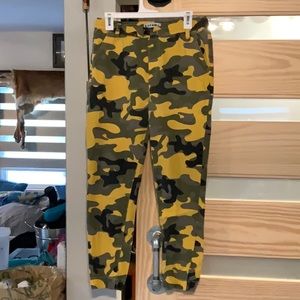 Yellow camo jogger pants